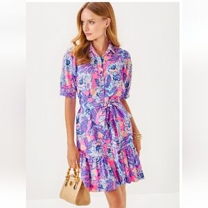 NWT $258 Lilly Pulitzer Size 10 SASHRIA DRESS - MULTI TOTALLY KOALAFIED